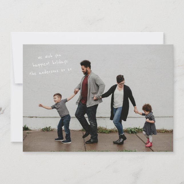 Tarjeta Festiva Foto de sangrado completo con diseño moderno (Anverso)