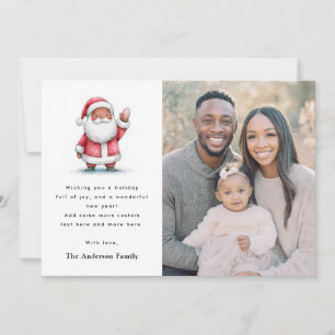 Tarjeta Festiva Foto de Santa saludando, Navidades felices