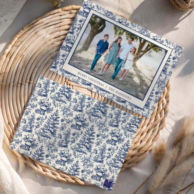 Tarjeta Festiva Foto de Santa Toile Navidades Azules (Subido por el creador)