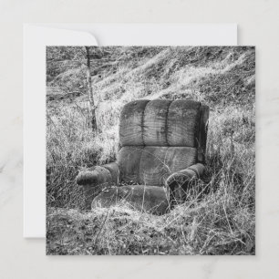 Tarjeta Festiva Foto de silla vieja en blanco y negro