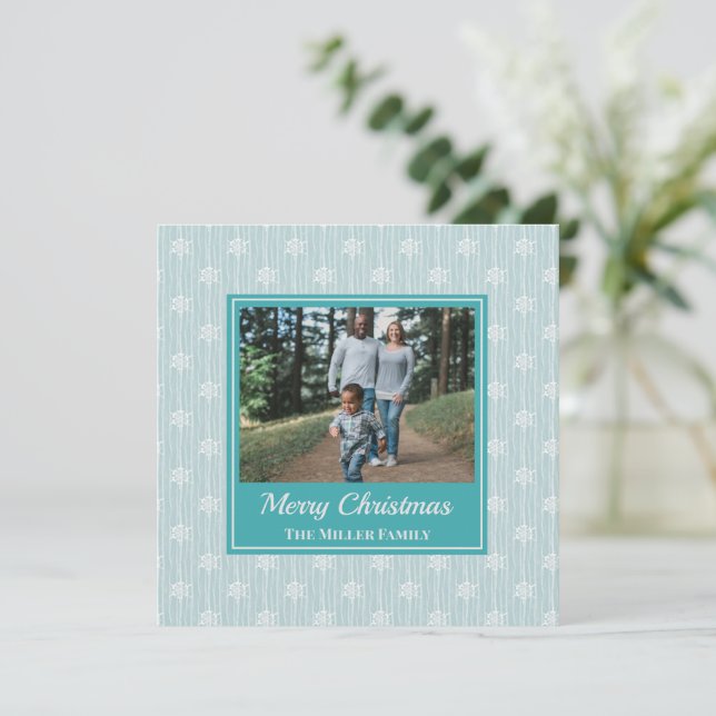 Tarjeta Festiva Foto de Snowflake (Anverso de pie)