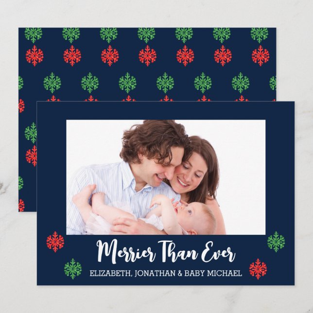 Tarjeta Festiva Foto de Snowflake más que nunca de Recién nacido (Anverso / Reverso)