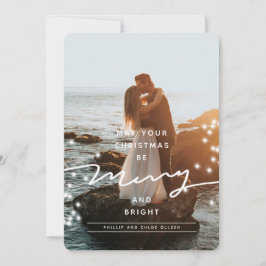 Tarjeta Festiva Foto de Sparkle Merry y Navidades brillantes