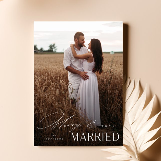 Tarjeta Festiva Foto De Superposición De Boda De Merry Y Casado Re (Subido por el creador)