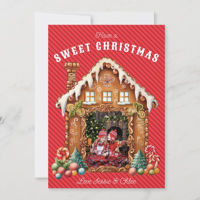 Tarjeta Festiva Foto de Sweet Gingerbread (Anverso)