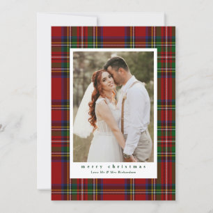 Tarjeta Festiva Foto de Tartán Plaid Real Tradicional