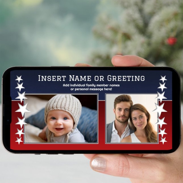 Tarjeta Festiva foto de tema patriótico - opción de descarga insta (instant download - patriotic and military theme photo card)