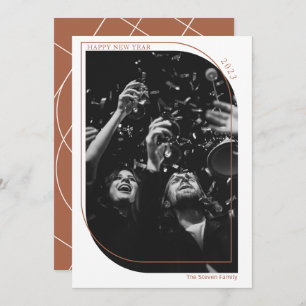 Tarjeta Festiva Foto de terracota moderna de año nuevo superpuesto