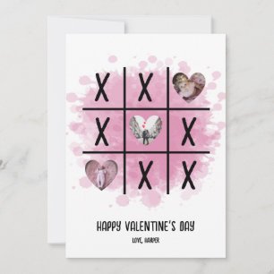 Tarjeta Festiva Foto de Tic Tac Toe de San Valentín