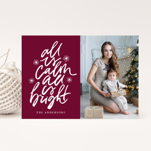 Tarjeta Festiva Foto de Todo está tranquilo, todo está brillante c