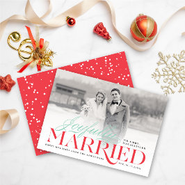 Tarjeta Festiva Foto de un Boda clásico moderno jubiloso casado