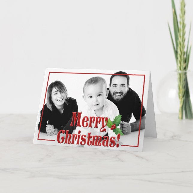 Tarjeta Festiva Foto de un Personalizado navideño moderno (Anverso)