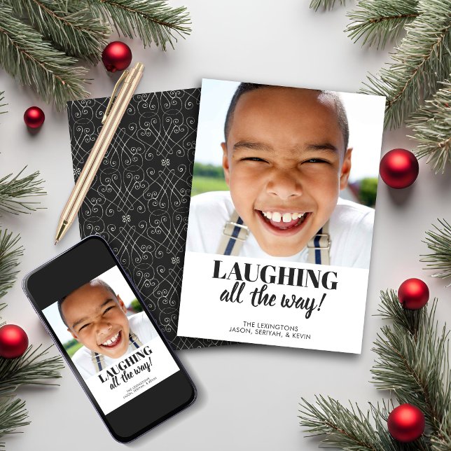 Tarjeta Festiva Foto de vacaciones abstracta minimalista moderna (Modern Minimalist Abstract Holiday Photo Card)