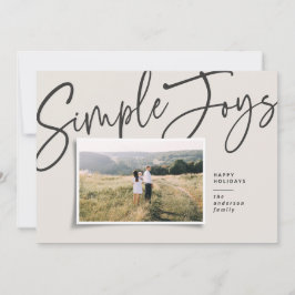 Tarjeta Festiva Foto de vacaciones con letra cursiva elegante mini