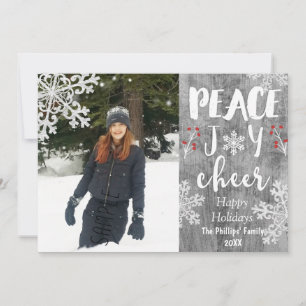 Tarjeta Festiva Foto de vacaciones de copo de nieve plateado de pa