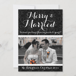 Tarjeta Festiva Foto de vacaciones de damasco alegre y casada