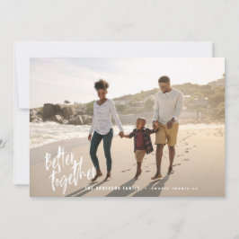 Tarjeta Festiva Foto de vacaciones de escritura mínima moderna