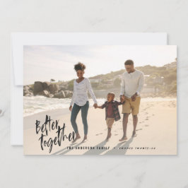 Tarjeta Festiva Foto de vacaciones de escritura mínima moderna