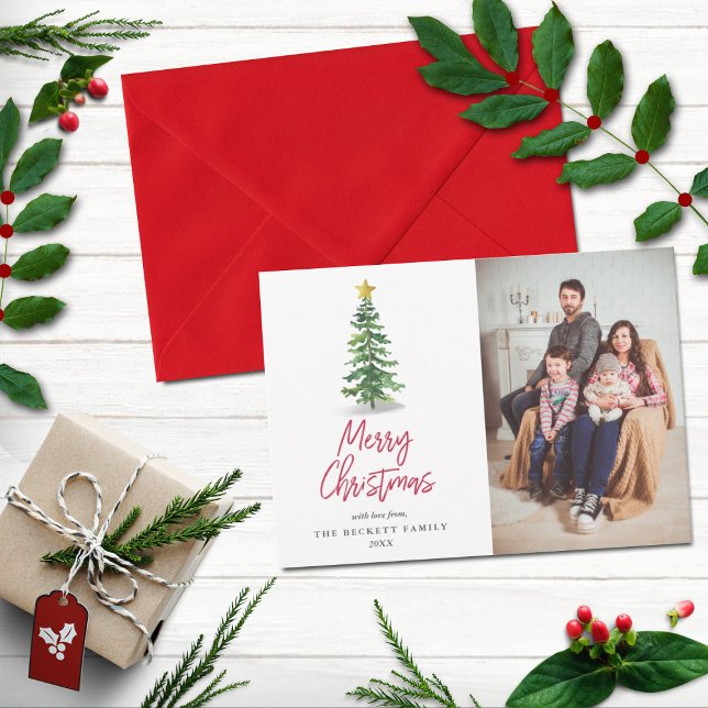 Tarjeta Festiva Foto de vacaciones de Navidades de árbol de pino a (Subido por el creador)