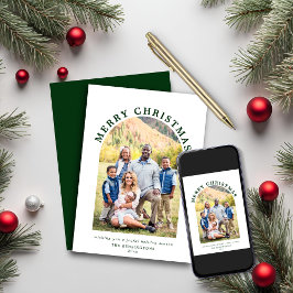 Tarjeta Festiva Foto de vacaciones de Navidades del Arco Verde Mod