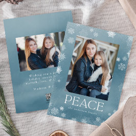 Tarjeta Festiva Foto de vacaciones en acuarela azul hielo de Paz H