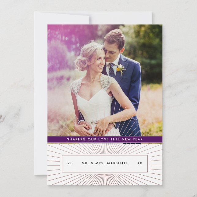 Tarjeta Festiva Foto de vacaciones en Nueva York de Art Deco (Anverso)