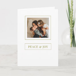 Tarjeta Festiva Foto de vacaciones minimalista de Paz y Alegría de