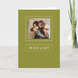 Tarjeta Festiva Foto de vacaciones minimalista de Paz y Alegría de