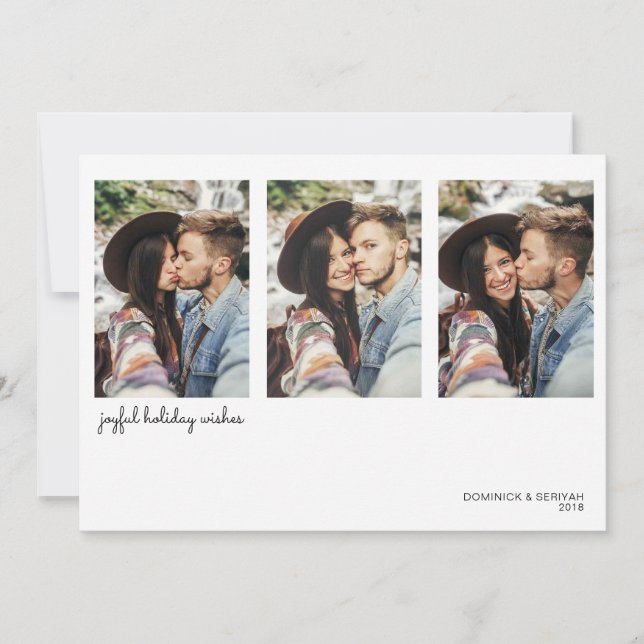 Tarjeta Festiva Foto de vacaciones minimalista moderna simple (Anverso)