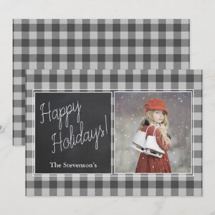 Tarjeta Festiva Foto de vacaciones personalizada de cuadros de Búf