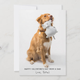 Tarjeta Festiva Foto De Valentine Para Mamá Y Papá De Dog Mascota 