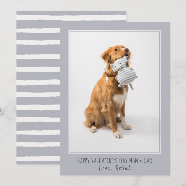Tarjeta Festiva Foto De Valentine Para Mamá Y Papá De Mascota Perr (Anverso / Reverso)