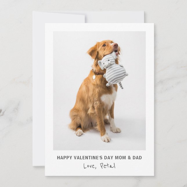 Tarjeta Festiva Foto De Valentine Para Mamá Y Papá De Perro (Anverso)