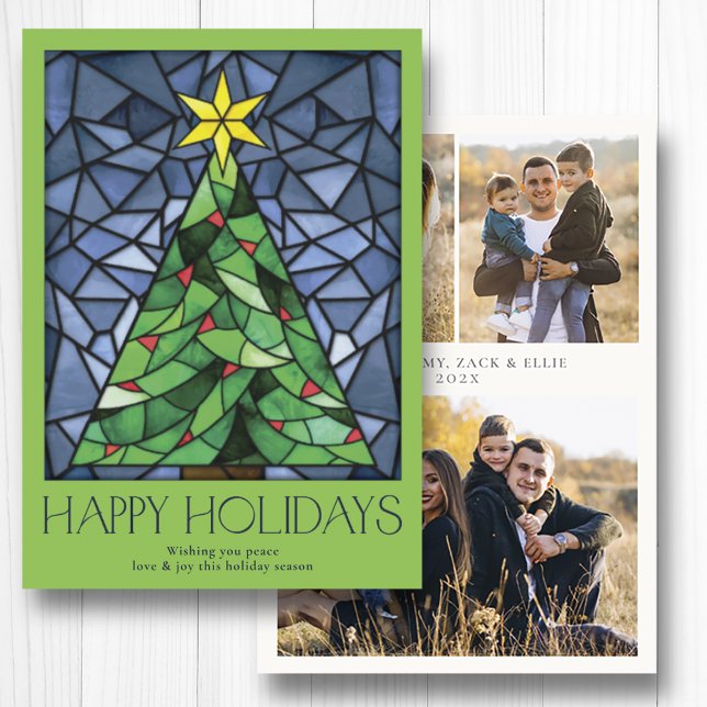 Tarjeta Festiva Foto de Vintage Happy Holidays Star (Subido por el creador)