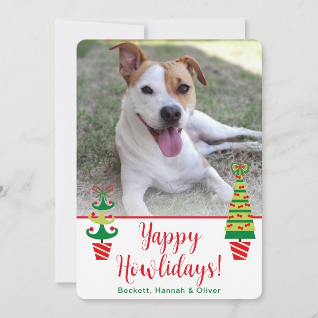 Tarjeta Festiva Foto de Yappy Howlidays (Anverso)