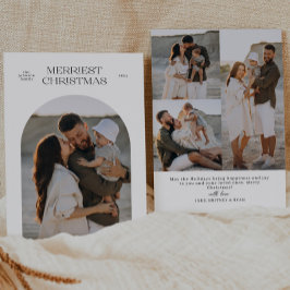 Tarjeta Festiva Foto del Arco de Tipografía de los Navidades más r