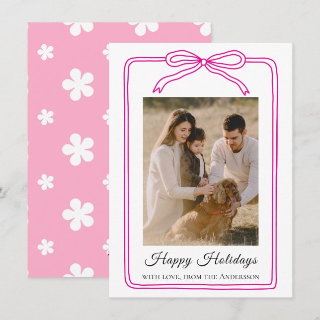 Tarjeta Festiva Foto del Arco de Vacaciones Felices (Anverso / Reverso)