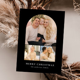 Tarjeta Festiva Foto del Arco Minimalista Negro 3