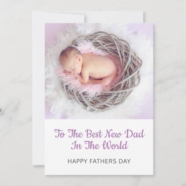 Tarjeta Festiva Foto del bebé | Mejor Día de los Padres de Papá Nu (Anverso)