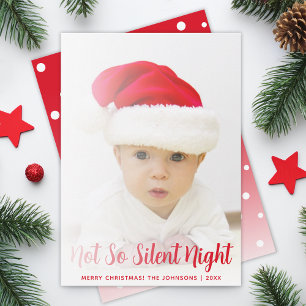 Tarjeta Festiva Foto del bebé, no son Navidades rojos tan gracioso