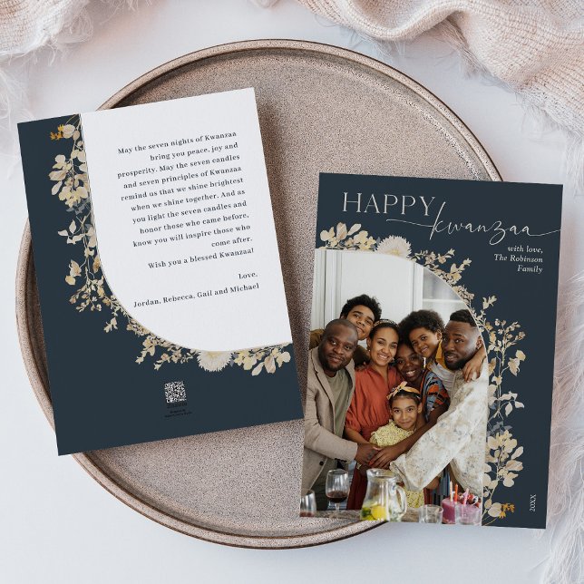 Tarjeta Festiva Foto del Boho Botanical Happy Kwanzaa (Subido por el creador)