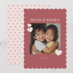 Tarjeta Festiva Foto del Corazón con Abrazos y Besos Dulces