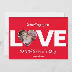 Tarjeta Festiva Foto del corazón enviando amor en vacaciones de Sa
