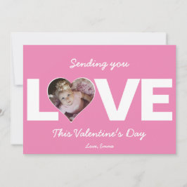 Tarjeta Festiva Foto del corazón Envíandote amor de San Valentín