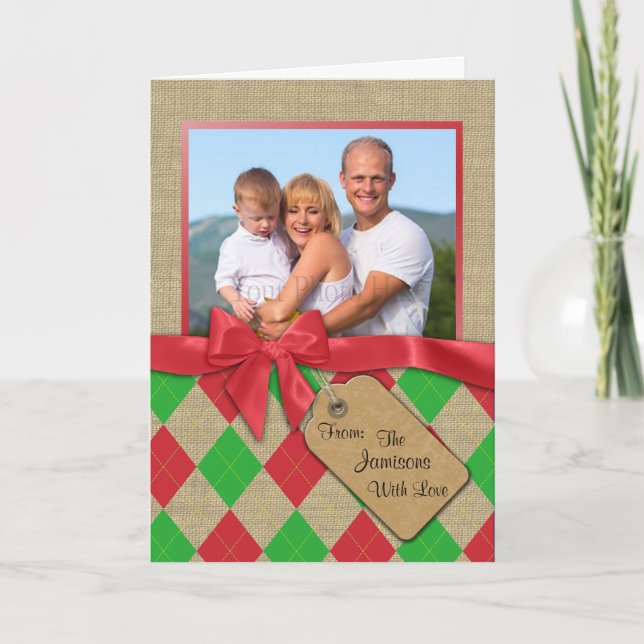 Tarjeta Festiva Foto del día de fiesta de Argyle (Anverso)