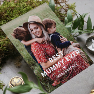 Tarjeta Festiva Foto del Día de la Madre con Corazón de LA MEJOR M