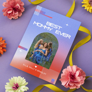 Tarjeta Festiva FOTO del Día de la Madre MEJOR MAMÁ DEL MUNDO Cele