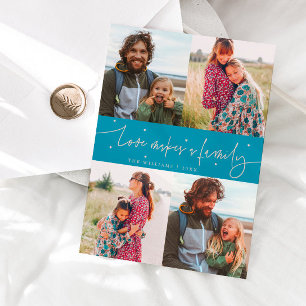 Tarjeta Festiva Foto del Día de San Valentín de Familia Amor Aqua 