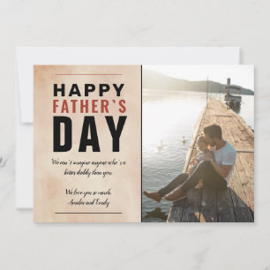 Tarjeta Festiva Foto del Día del Padre Feliz con Papá Acuarela