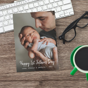 Tarjeta Festiva Foto del Día del Padre por Primera Vez